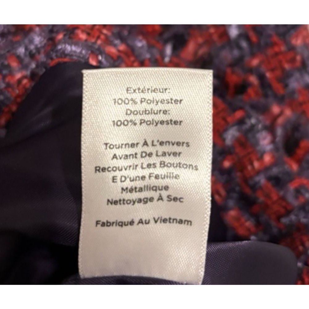 Talbots Blazer Jacke 12 Petite Red Blue Tweed Gold Buttons Cropped Women Elegant - Picture 9 of 9